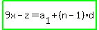 highlight_green%289x-z=a%5B1%5D%2B%28n-1%29d%29