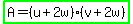 highlight_green%28A=%28u%2B2w%29%28v%2B2w%29%29