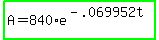 highlight_green%28A=840%2Ae%5E%28-.069952t%29%29