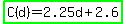 highlight_green%28C%28d%29+=+2.25d+%2B+2.6%29