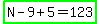 highlight_green%28N-9%2B5=123%29
