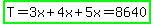 highlight_green%28T=3x%2B4x%2B5x=8640%29