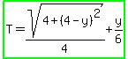 highlight_green%28T=sqrt%284%2B%284-y%29%5E2%29%2F4%2By%2F6%29