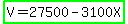 highlight_green%28V+=+27500+-+3100X%29