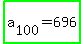 highlight_green%28a%5B100%5D+=+696%29