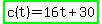 highlight_green%28c%28t%29+=+16t+%2B+30%29