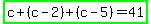 highlight_green%28c%2B%28c-2%29%2B%28c-5%29=41%29