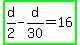 highlight_green%28d%2F2-d%2F30=16%29