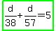 highlight_green%28d%2F38%2Bd%2F57=5%29
