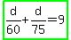 highlight_green%28d%2F60%2Bd%2F75=9%29