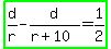 highlight_green%28d%2Fr-d%2F%28r%2B10%29=1%2F2%29