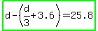 highlight_green%28d-%28d%2F3%2B3.6%29=25.8%29