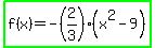 highlight_green%28f%28x%29=-%282%2F3%29%28x%5E2-9%29%29