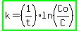 highlight_green%28k=%281%2Ft%29ln%28Co%2FC%29%29