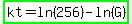 highlight_green%28kt=ln%28256%29-ln%28G%29%29