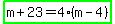highlight_green%28m%2B23=4%28m-4%29%29