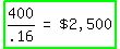 highlight_green%28matrix%281%2C3%2C+400%2F.16%2C+%22=%22%2C+%22%242%2C500%22%29%29