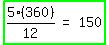 highlight_green%28matrix%281%2C3%2C+5%28360%29%2F12%2C+%22=%22%2C+150%29%29