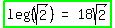 highlight_green%28matrix%281%2C3%2C+leg%28sqrt%282%29%29%2C+%22=%22%2C+18sqrt%282%29%29%29