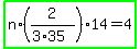 highlight_green%28n%2A%282%2F%283%2A35%29%29%2A14=4%29