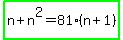 highlight_green%28n%2Bn%5E2=81%28n%2B1%29%29