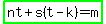 highlight_green%28nt%2Bs%28t-k%29=m%29