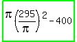 highlight_green%28pi%28295%2Fpi%29%5E2-400%29
