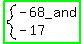 highlight_green%28system%28-+68_and%2C-+17%29%29