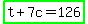 highlight_green%28t%2B7c=126%29