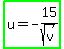 highlight_green%28u=-15%2Fsqrt%28v%29%29
