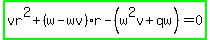 highlight_green%28vr%5E2%2B%28w-wv%29r-%28w%5E2v%2Bqw%29=0%29