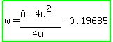 highlight_green%28w=%28A-4u%5E2%29%2F%284u%29-0.19685%29