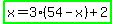 highlight_green%28x=3%2854-x%29%2B2%29