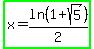 highlight_green%28x=ln%281%2Bsqrt%285%29%29%2F2%29