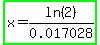 highlight_green%28x=ln%282%29%2F0.017028%29
