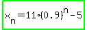 highlight_green%28x%5Bn%5D=11%280.9%29%5En-5%29