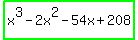 highlight_green%28x%5E3-2x%5E2-54x%2B208%29