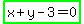 highlight_green%28x+%2B+y+-+3+=+0%29