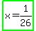 highlight_green%28x+=+1%2F26%29