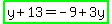 highlight_green%28y%2B13=-9%2B3y%29
