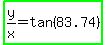 highlight_green%28y%2Fx=tan%2883.74%29%29