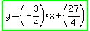 highlight_green%28y=%28-3%2F4%29x%2B%2827%2F4%29%29