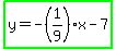 highlight_green%28y=-%281%2F9%29x-7%29