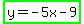 highlight_green%28y=-5x-9%29