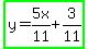 highlight_green%28y=5x%2F11%2B3%2F11%29