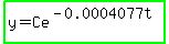 highlight_green%28y=Ce%5E%28-0.0004077t%29%29