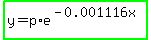 highlight_green%28y=p%2Ae%5E%28-0.001116x%29%29