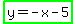 highlight_green%28y+=+-+x+-+5%29