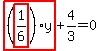 highlight_red%28+%28highlight_red%28+1%2F6+%29%29%2Ay+%29%2B4%2F3=0