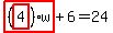 highlight_red%28+%28highlight_red%28+4+%29%29%2Aw+%29%2B6=24